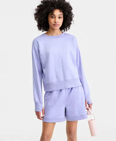 Id Ideology Women's Quilted Reversible Crewneck Sweatshirt, Macy's Exclusive