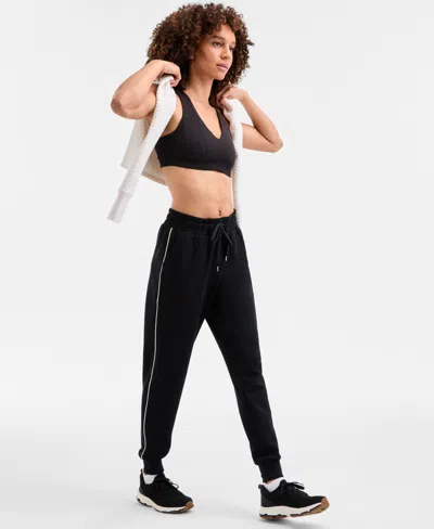 Id Ideology Women's Relaxed Butter Soft Joggers, Macy's Exclusive In Black