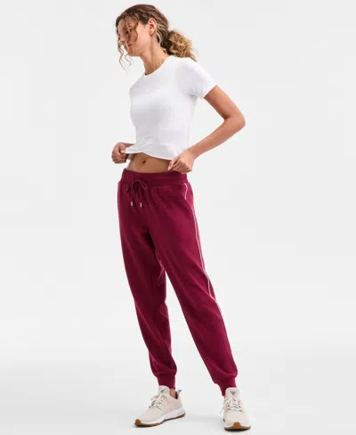 Id Ideology Women's Relaxed Butter Soft Joggers, Macy's Exclusive In Burgundy