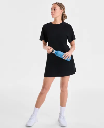 Id Ideology Women's Relaxed Crewneck Short-sleeve T-shirt Dress, Macy's Exclusive In Black