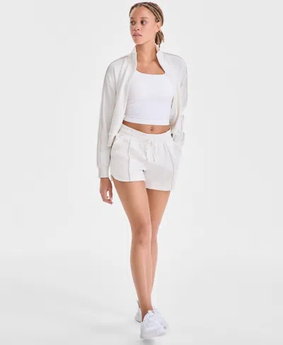 Id Ideology Women's Relaxed High-rise Butter-soft Shorts, Macy's Exclusive In White