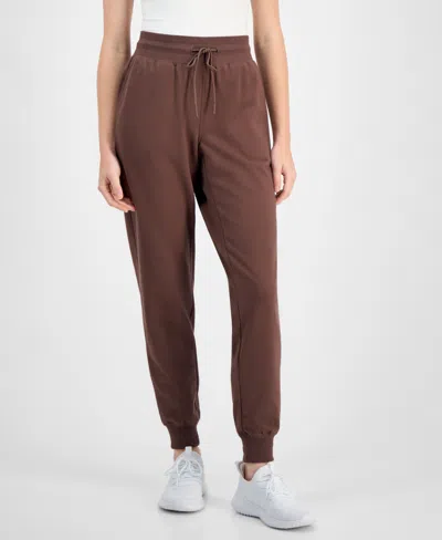 Id Ideology Women's Relaxed High-rise Fleece Joggers, Macy's Exclusive In Brown
