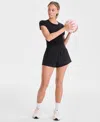 Id Ideology Women's Relaxed High-rise Flounce Shorts, Macy's Exclusive In Black