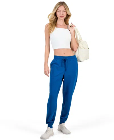 Id Ideology Women's Relaxed High-rise Fleece Joggers, Macy's Exclusive In Rainstorm