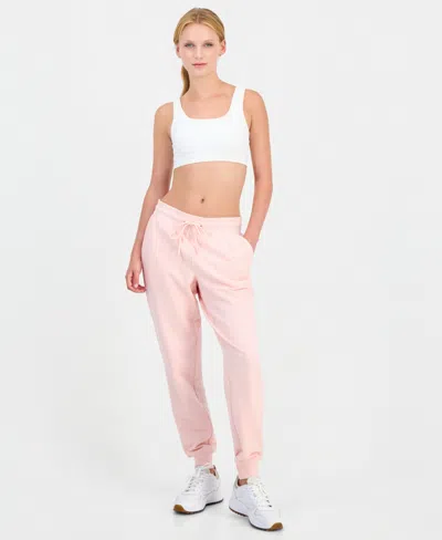 Id Ideology Women's Relaxed High-rise Fleece Joggers, Macy's Exclusive In Sunny Peach