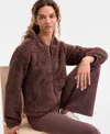 Id Ideology Women's Relaxed Hooded Sherpa Long-sleeve Jacket, Macy's Exclusive In Brown