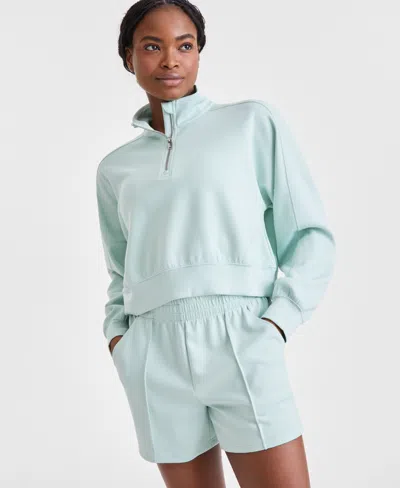 Id Ideology Women's Relaxed Lightweight Quarter-zip Top, Exclusively At Macy's In Enchanted Mint