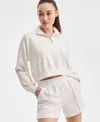 Id Ideology Women's Relaxed Lightweight Quarter-zip Top, Exclusively At Macy's In Tofu