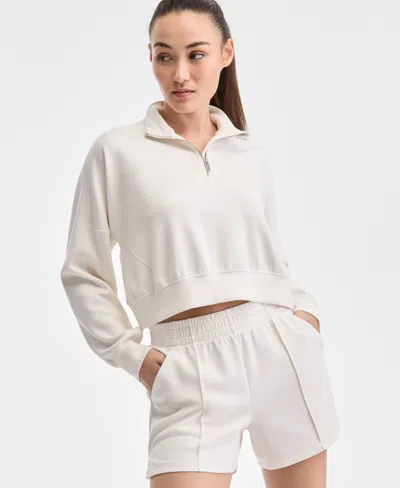 Id Ideology Women's Relaxed Lightweight Quarter-zip Top, Exclusively At Macy's In Tofu