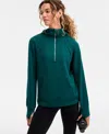 Id Ideology Women's Relaxed Quilted Half-zip Hoodie, Macy's Exclusive In Green
