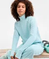 Id Ideology Women's Relaxed Quilted Mock-neck Sweater, Macy's Exclusive In Blue