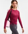 Id Ideology Women's Relaxed Side-ruched Top, Macy's Exclusive In Red