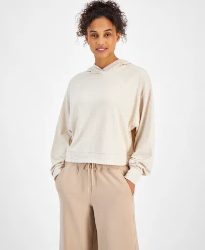 Id Ideology Women's Ribbed Drop-shoulder Hoodie, Created For Macy's In Oatmeal Heather