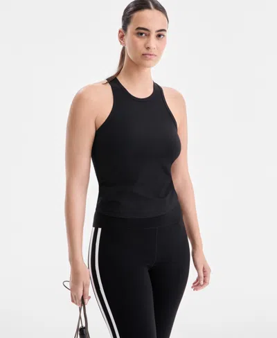 Id Ideology Women's Ribbed High-neck Tank Top, Macy's Exclusive In Black