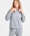 Id Ideology Women's Ribbed Knit Crewneck Sweatshirt, Macy's Exclusive In Gray
