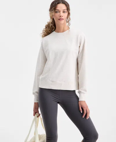 Id Ideology Women's Ribbed Knit Crewneck Sweatshirt, Macy's Exclusive In White
