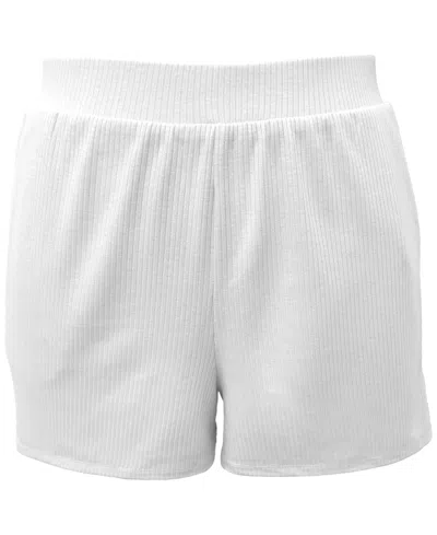 Id Ideology Women's Ribbed Shorts, Created For Macy's In Winter Whi