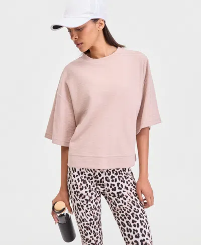 Id Ideology Women's Rub Slub Short Sleeve Top, Macy's Exclusive In Pink