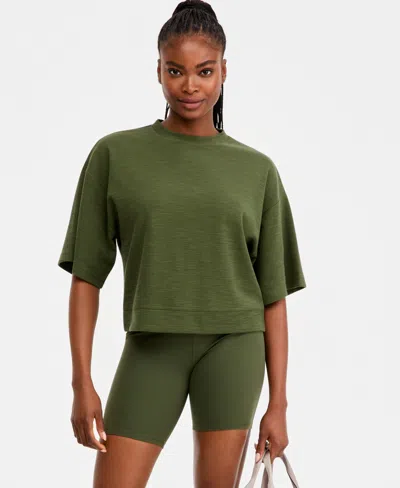 Id Ideology Women's Rub Slub Short-sleeve Top, Macy's Exclusive In Green