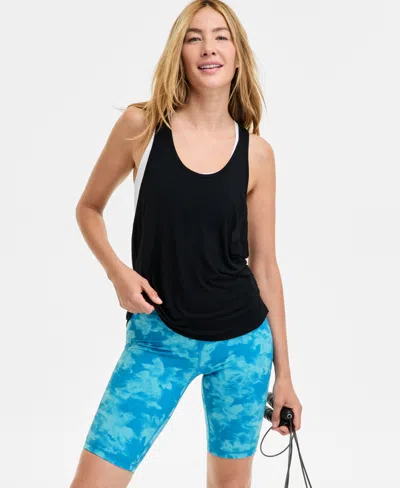 Id Ideology Women's Scoop-neck Long Racerback Tank Top, Exclusively At Macy's In Black