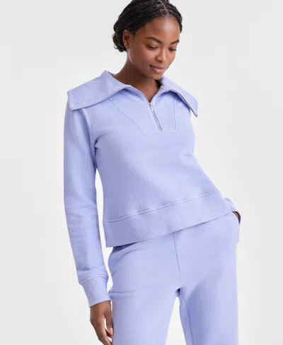 Id Ideology Women's Shawl-collar Quarter-zip Knit Top, Exclusively At Macy's In Thistle Down