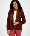 Id Ideology Women's Sherpa Jacket, Created For Macy's In Deep Burgu