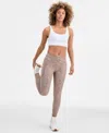 Id Ideology Women's Shine Compression Leggings, Macy's Exclusive In Brown