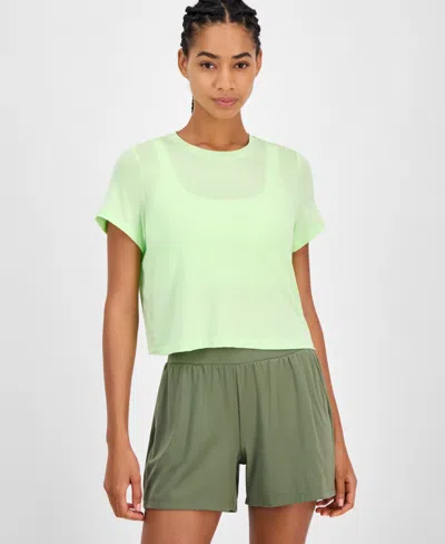 Id Ideology Women's Short-sleeve Crewneck Knit T-shirt, Exclusively At Macy's In Green