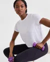 Id Ideology Women's Short-sleeve Crewneck Knit T-shirt, Exclusively At Macy's In Bright White