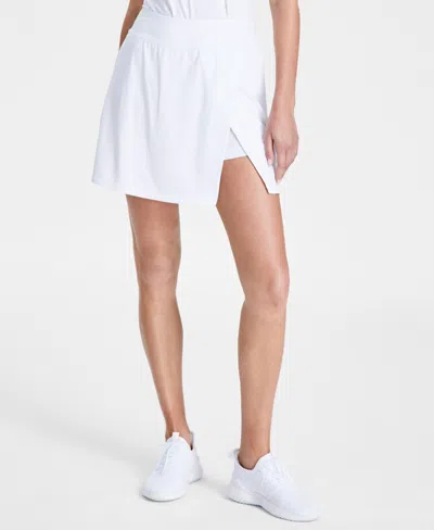 Id Ideology Women's Side Slit Skort, Created For Macy's In Bright White