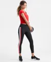 Id Ideology Women's Side-stripe Compression Leggings, Macy's Exclusive In Black