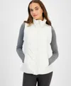 Id Ideology Women's Sleeveless Zip-front Puffer Vest, Created For Macy's In Tofu