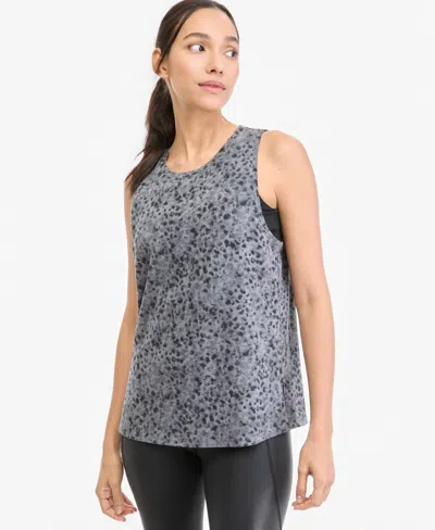 Id Ideology Women's Soft Paw Scoop-neck Animal-print Longline Tank Top, Macy's Exclusive In Gray