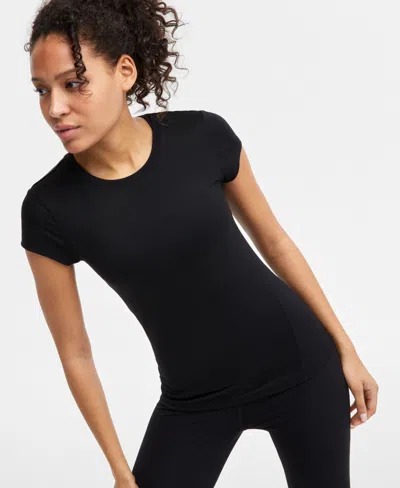 Id Ideology Women's Soft Short-sleeve Top, Exclusively At Macy's In Deep Black