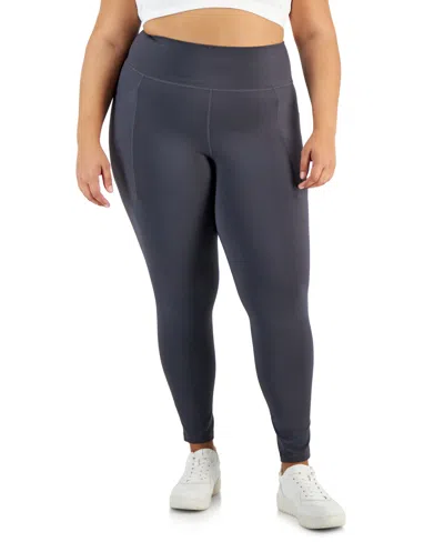 Id Ideology Women's Soft Side-pocket Full-length Leggings, Created For Macy's In Deep Charcoal