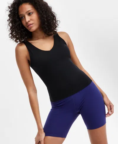 Id Ideology Women's Soft Sleeveless V-neck Top, Exclusively At Macy's In Deep Black