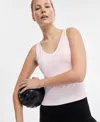 Id Ideology Women's Soft Sleeveless V-neck Top, Exclusively At Macy's In Light Berry