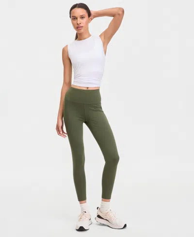 Id Ideology Women's Solid 7/8 Compression Leggings, Created For Macy's In Green