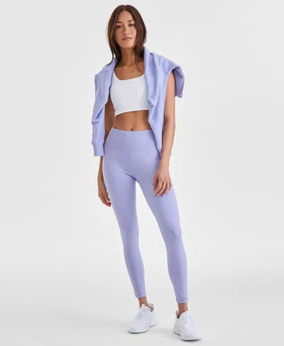 Id Ideology Women's Solid 7/8 Compression Leggings, Created For Macy's In Purple