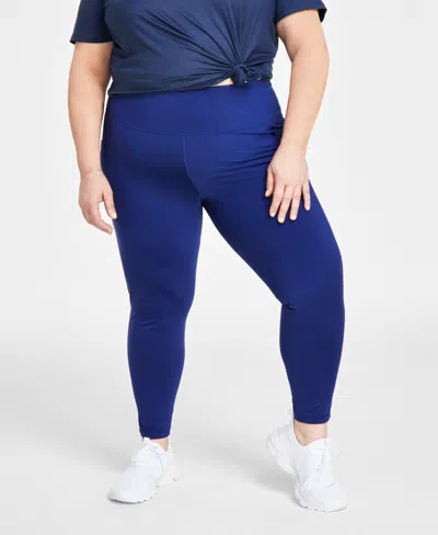 Id Ideology Women's Solid 7/8 Compression Leggings, Created For Macy's In Tartan Blue