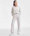 Id Ideology Ideology Womens Quarter Zip Pullover Top Split Hem Sweatpants Exclusively At Macys In Slvr Hthr