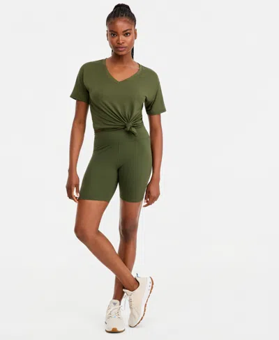Id Ideology Women's Studio 7" Bike Shorts, Exclusively At Macy's In Green