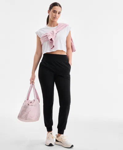 Id Ideology Women's Studio Ankle Jogger Pants, Macy's Exclusive In Black