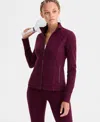 Id Ideology Women's Studio Full-zip Jacket, Exclusively At Macy's In Burgundy