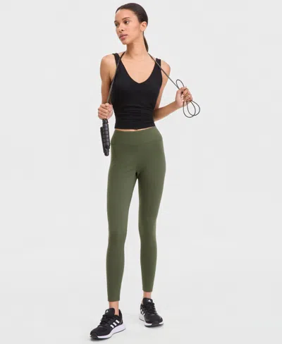 Id Ideology Women's Studio Full-length Leggings, Exclusively At Macy's In Green