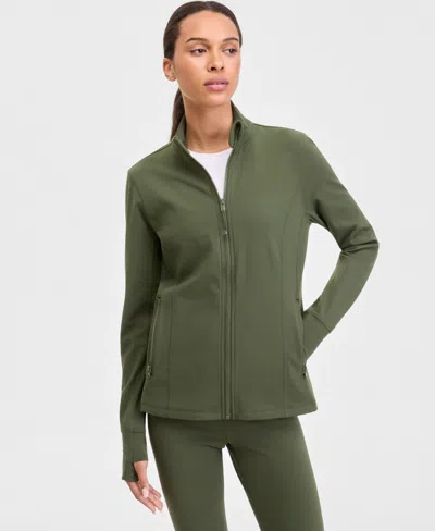 Id Ideology Women's Studio Full-zip Jacket, Exclusively At Macy's In Green
