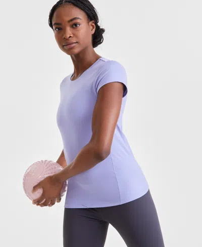 Id Ideology Women's Studio Short-sleeve Top, Exclusively At Macy's In Purple
