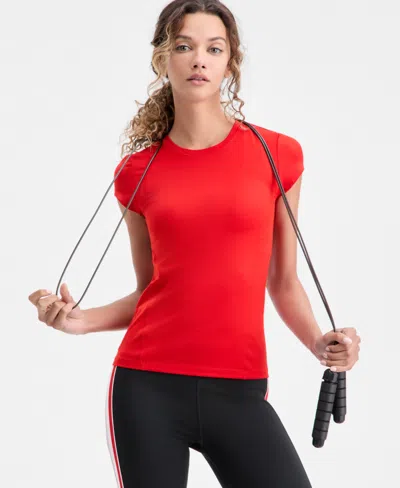 Id Ideology Women's Studio Short-sleeve Top, Exclusively At Macy's In Red