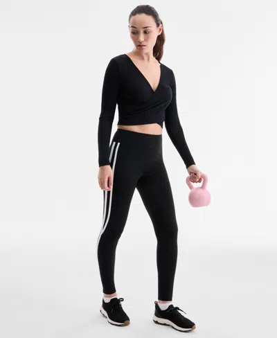 Id Ideology Women's Studio Side-stripe Leggings, Macy's Exclusive In Black