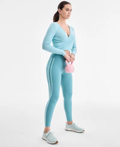 Id Ideology Women's Studio Side-stripe Leggings, Macy's Exclusive In Blue